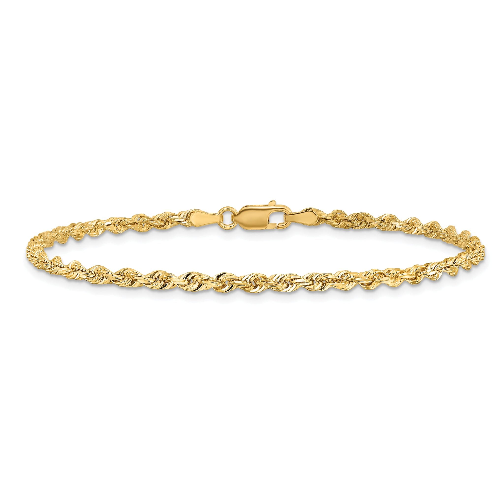 Diamond-Cut Quadruple Rope Chain in 10K Yellow Gold, 3mm
