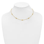 14K Polished Rectangle Station w/2in Ext. Necklace