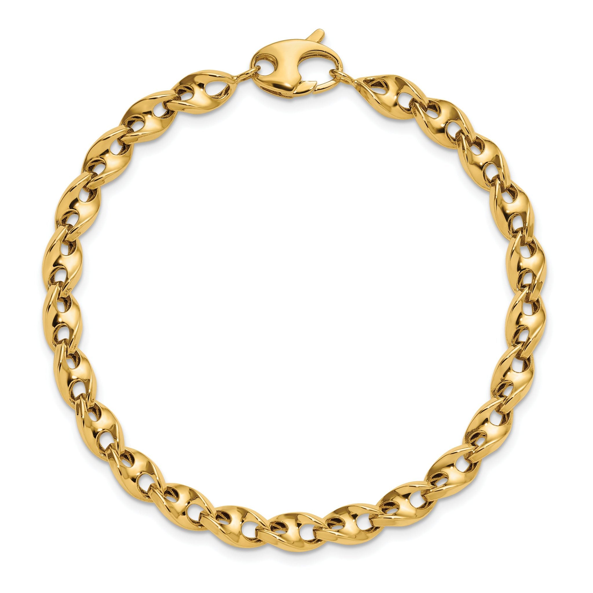 10K Polished Fancy Link Bracelet