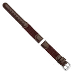 Army-Style Watch Band in Brown Nylon & Leather, 18mm