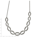 Laser-Cut Polished Necklace in Stainless Steel, 17in