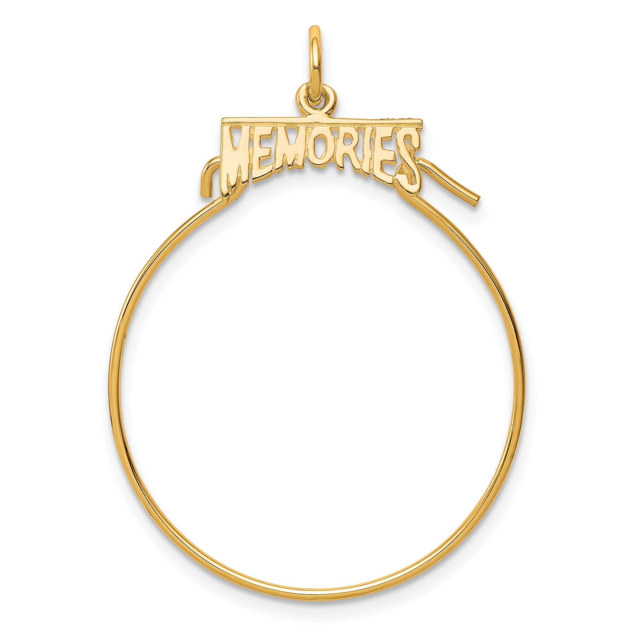 10K Gold Polished Charm Holder with Elegant Design 35mm Main image
