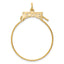 10K Gold Polished Charm Holder with Elegant Design 35mm