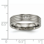 CZ Comfort-Fit Wedding Band in Titanium, 5mm