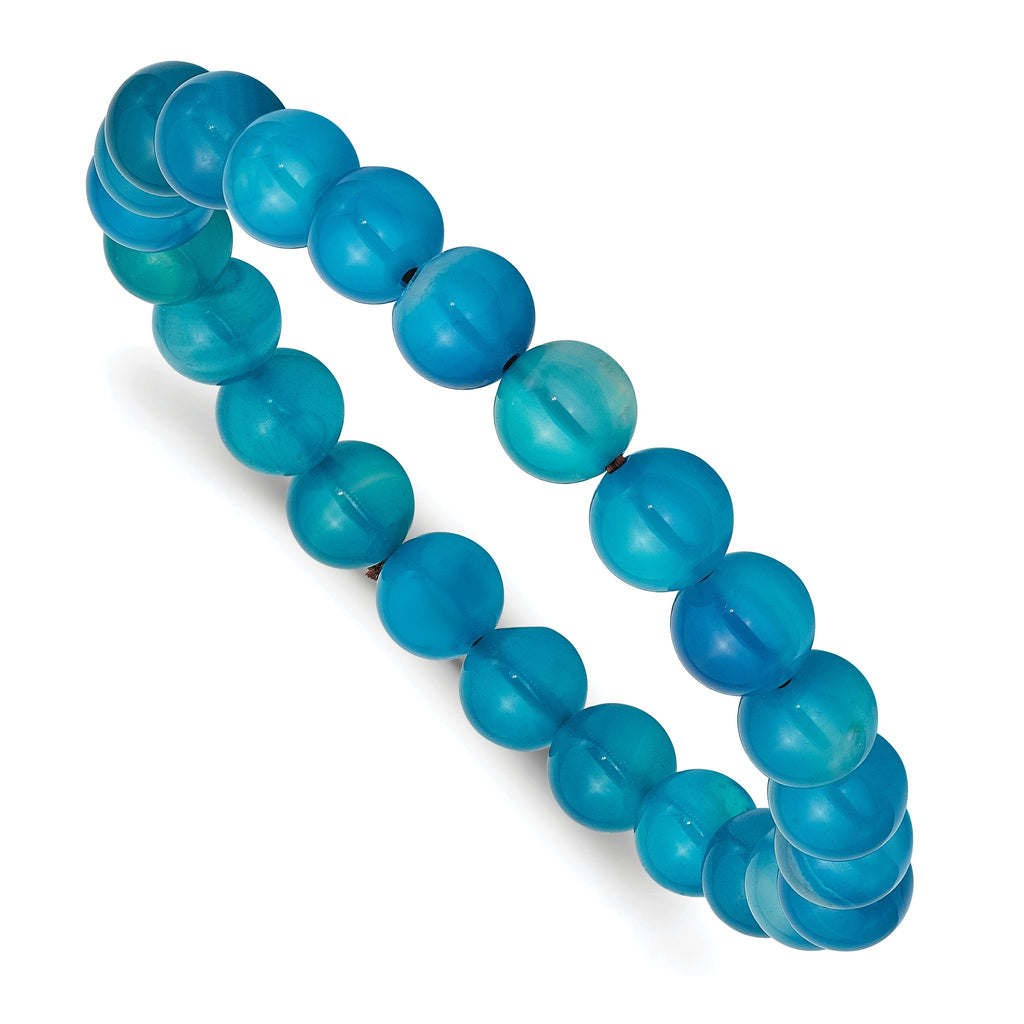 8mm Blue Fire Agate Beaded Stretch Bracelet
