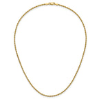 14K 5.5 inch 1.75mm Diamond-cut Rope with Lobster Clasp Chain