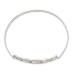 Sterling Silver 925 Elephant Bangle with Hinged Hook Clasp