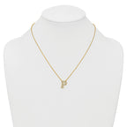 14k 3/8 carat Lab Grown Diamond VS+ F+ Complete Letter P 18 inch Initial Necklace
