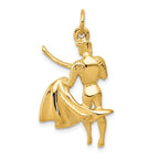 14K Gold Matador Charm with Polished Finish  Elegant Themed Pendant for Women
