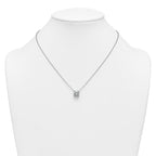 14k White Gold 4 carat Certified Lab Grown Diamond VS/SI+ G+ Round Complete Four Prong 18 inch Solitaire Necklace