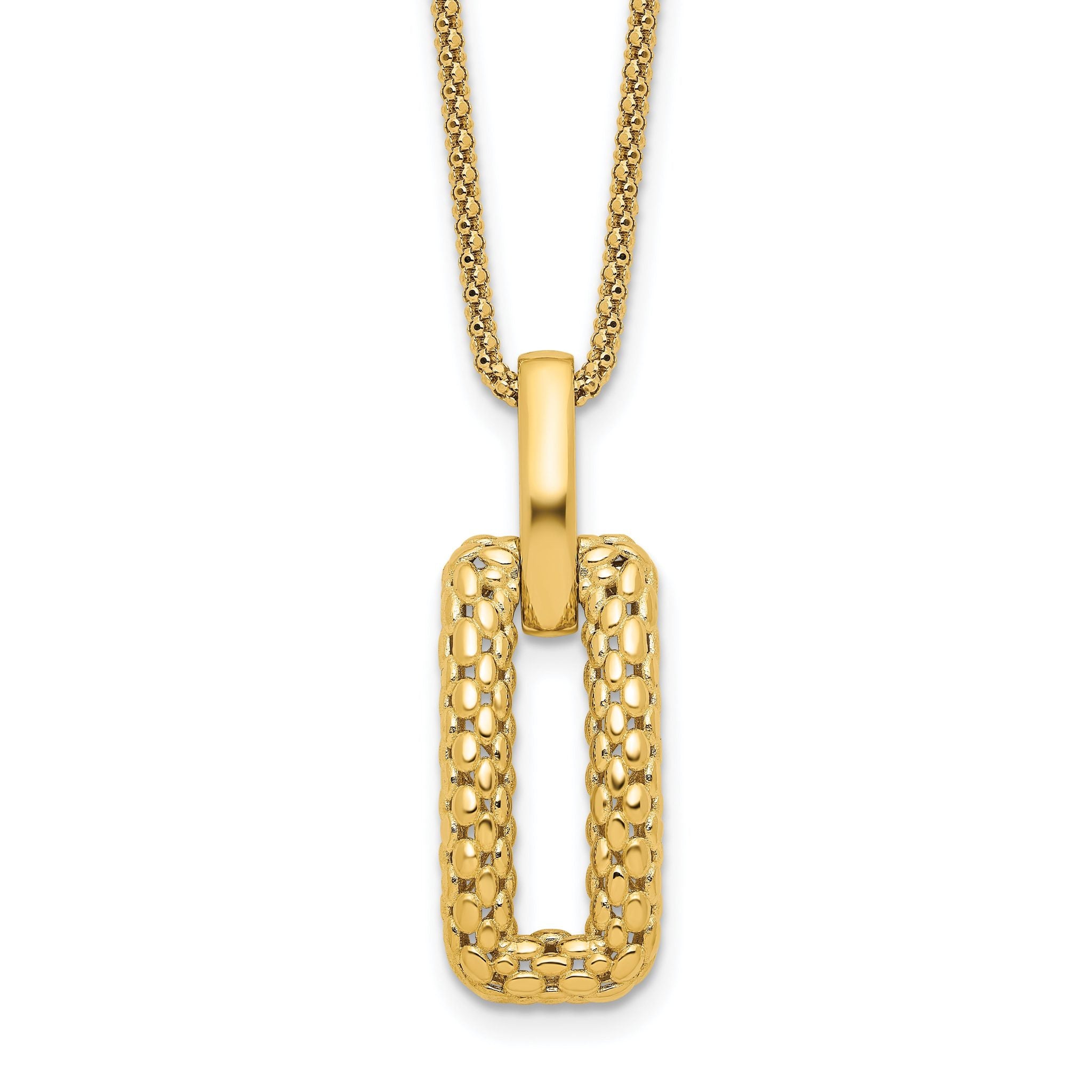 14K Polished and Textured Fancy Necklace Main image
