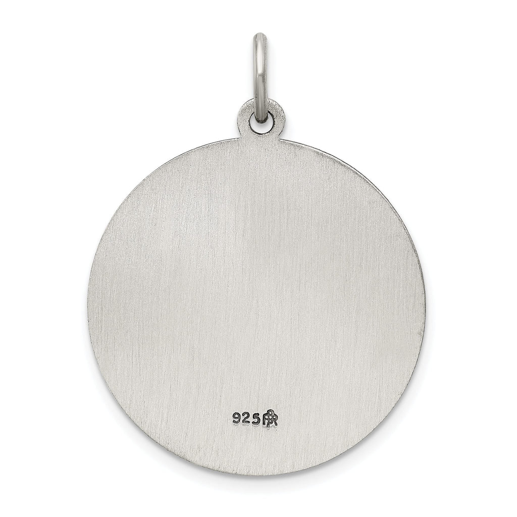 Sterling Silver 925 Saint Florian Medal Pendant with Antiqued Finish