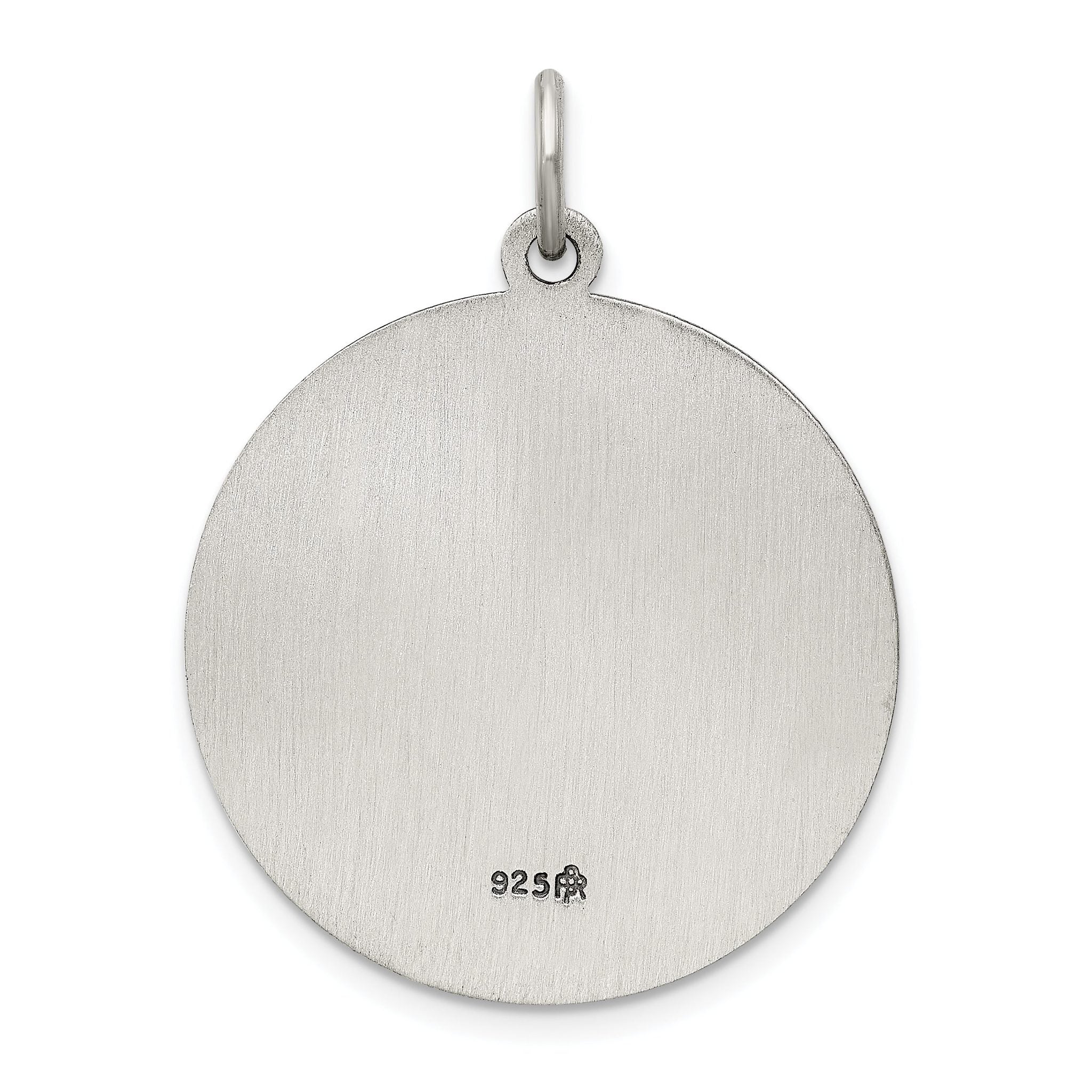 Sterling Silver 925 Saint Florian Medal Pendant with Antiqued Finish
