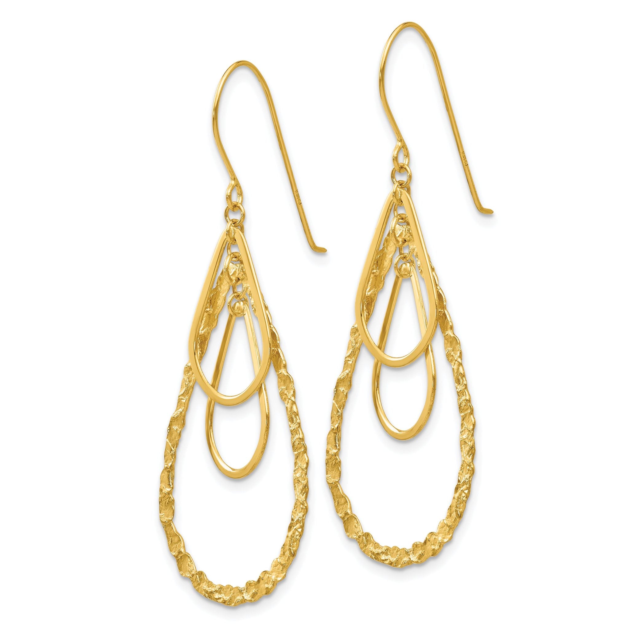 14K Tear Drop Earrings Secondary image