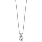 14k White Gold 1 carat Lab Grown Diamond VS/SI+ G+ Round Complete Four Prong 18 inch Solitaire Pendant Necklace