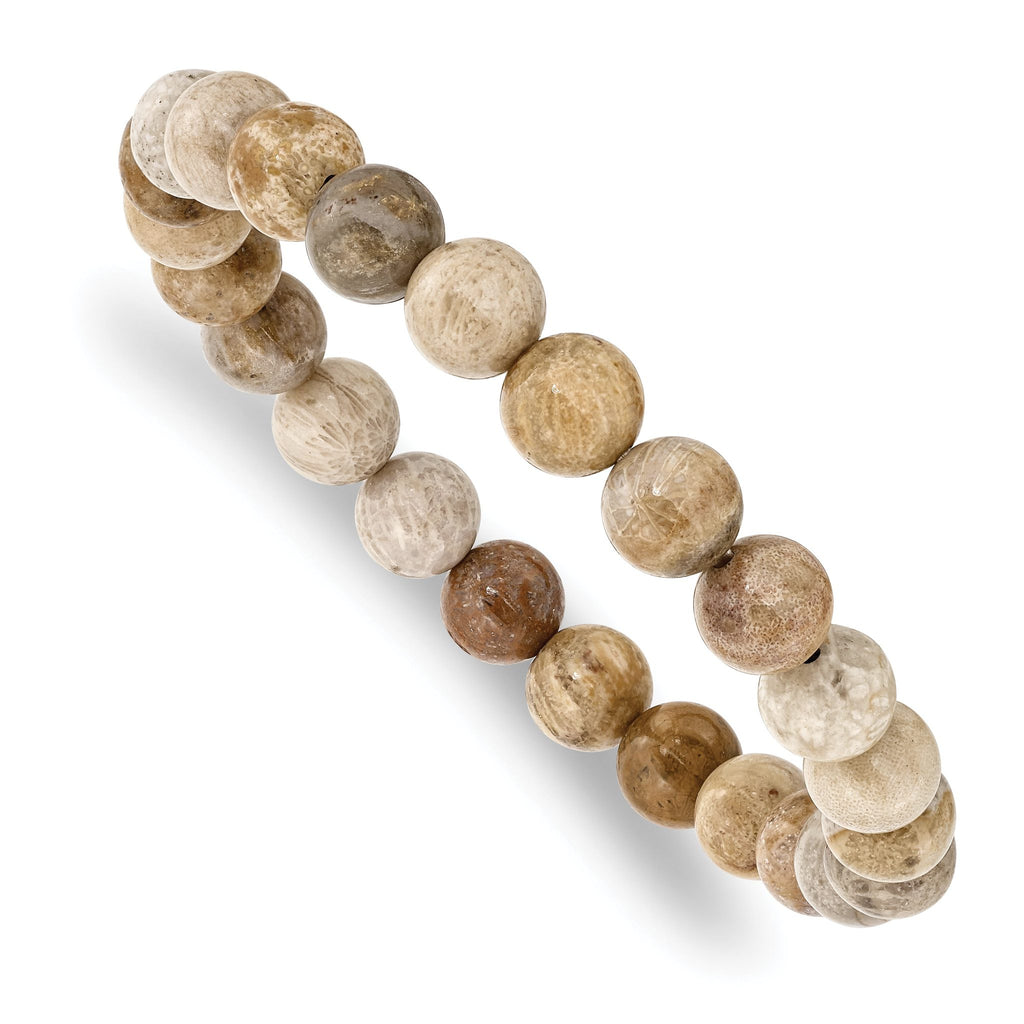 8mm Chrysanthemum Agate Beaded Stretch Bracelet