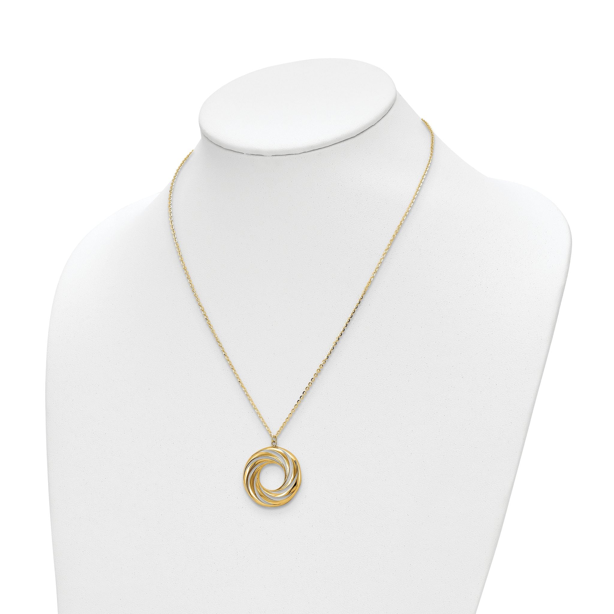 14k Polished and Brushed Necklace Secondary image