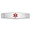 14K White Gold Engravable Medical ID Bracelet with Red Enamel Accent