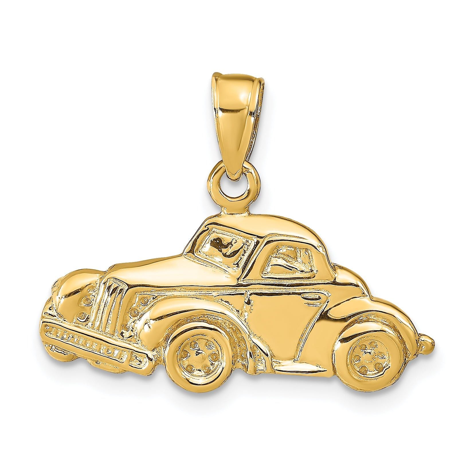 14K Gold Classic Antique Car Pendant with Polished Finish for Men Main image