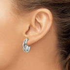 Stainless Steel Polished C-Hoop Earrings for Women