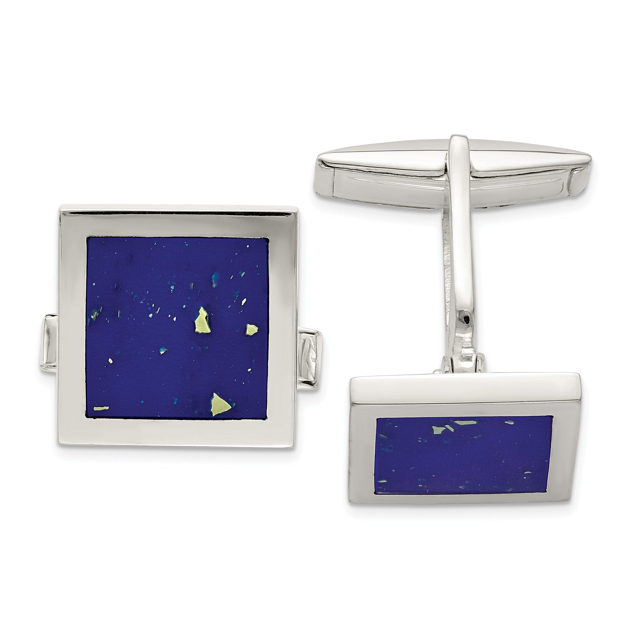 Sterling Silver Lapis Cuff Links Main image