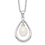 Sophia Jewelers Polished Sterling Silver Pearl Pendant Necklace 17-Inch
