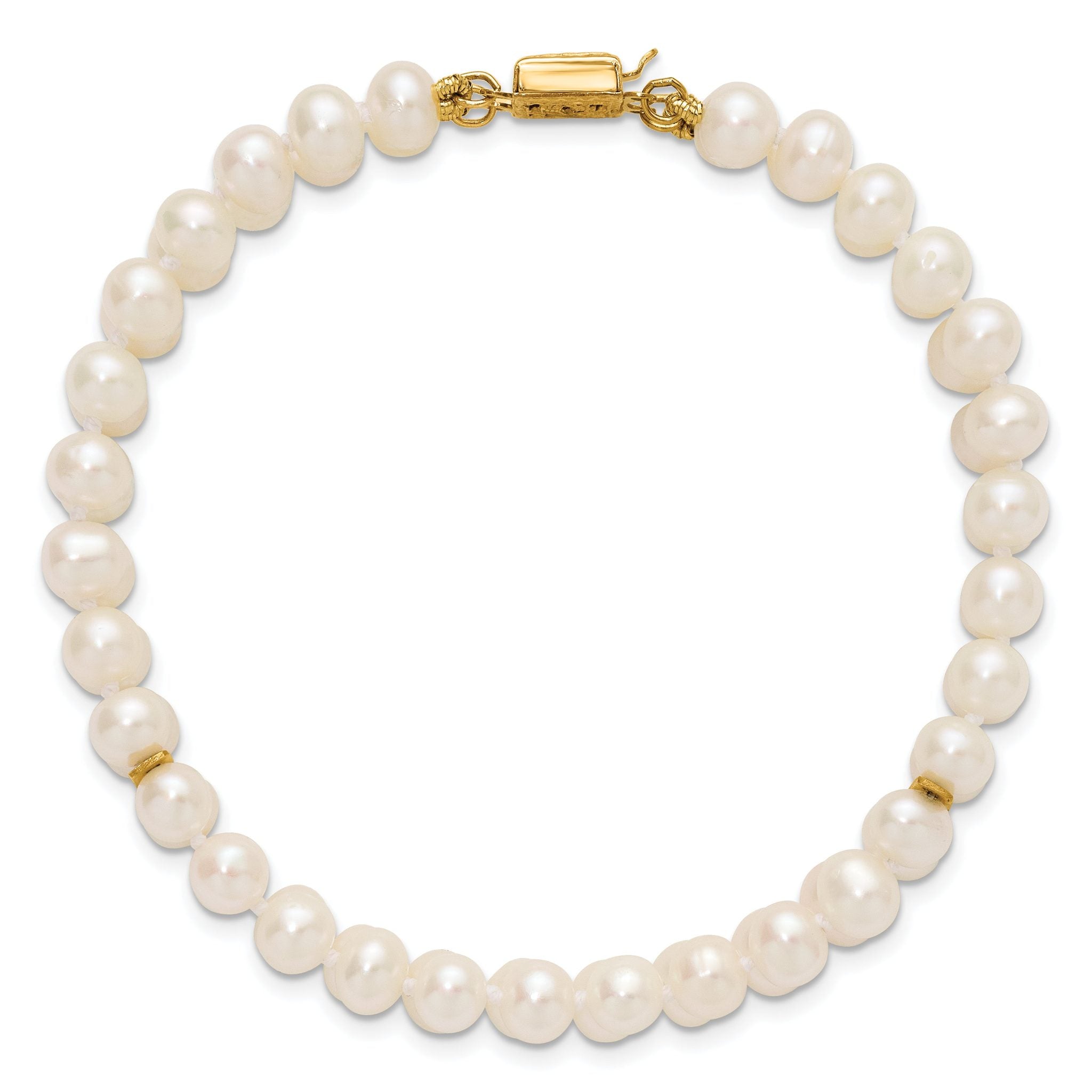 14K Gold Filled 5-6mm White Cultured Freshwater Pearl 2-Strand Necklace