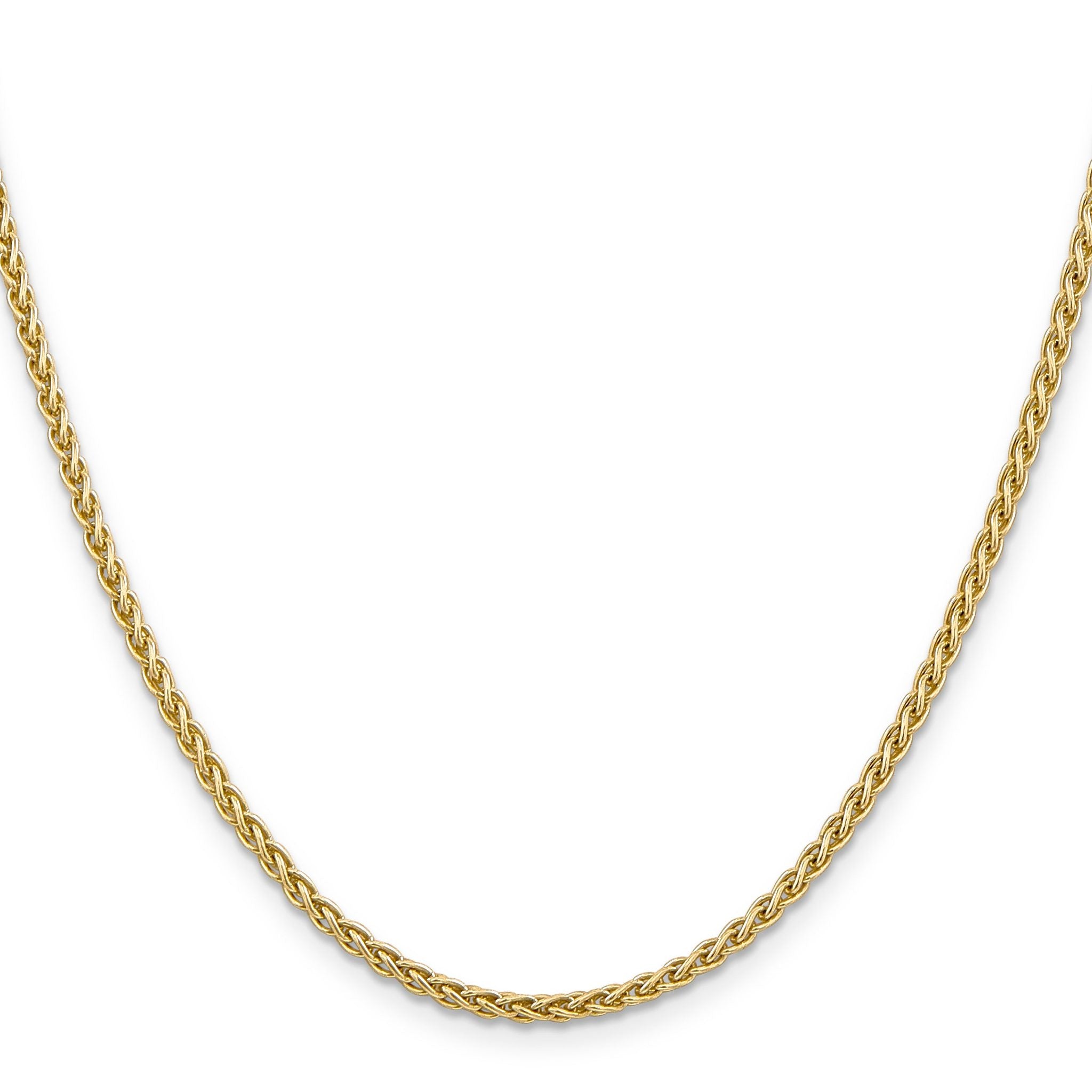 14K Yellow Gold Solid Wheat Chain Necklace 2.8mm Secondary image