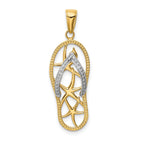 14K Two-Tone Gold Starfish Flip-Flop Pendant  Elegant Coastal Charm