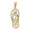 14K Two-Tone Gold Starfish Flip-Flop Pendant  Elegant Coastal Charm