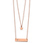 Chisel Stainless Steel Polished Rose IP-plated Star and Bar Multi Strand 15.5 inch Cable chain with a 1.5 inch Extension Necklace