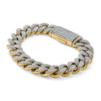 14k 11 3/8 carat Lab Grown Diamond VS+ F+ Complete 4mm Pavâ Cuban Link 8 Bracelet