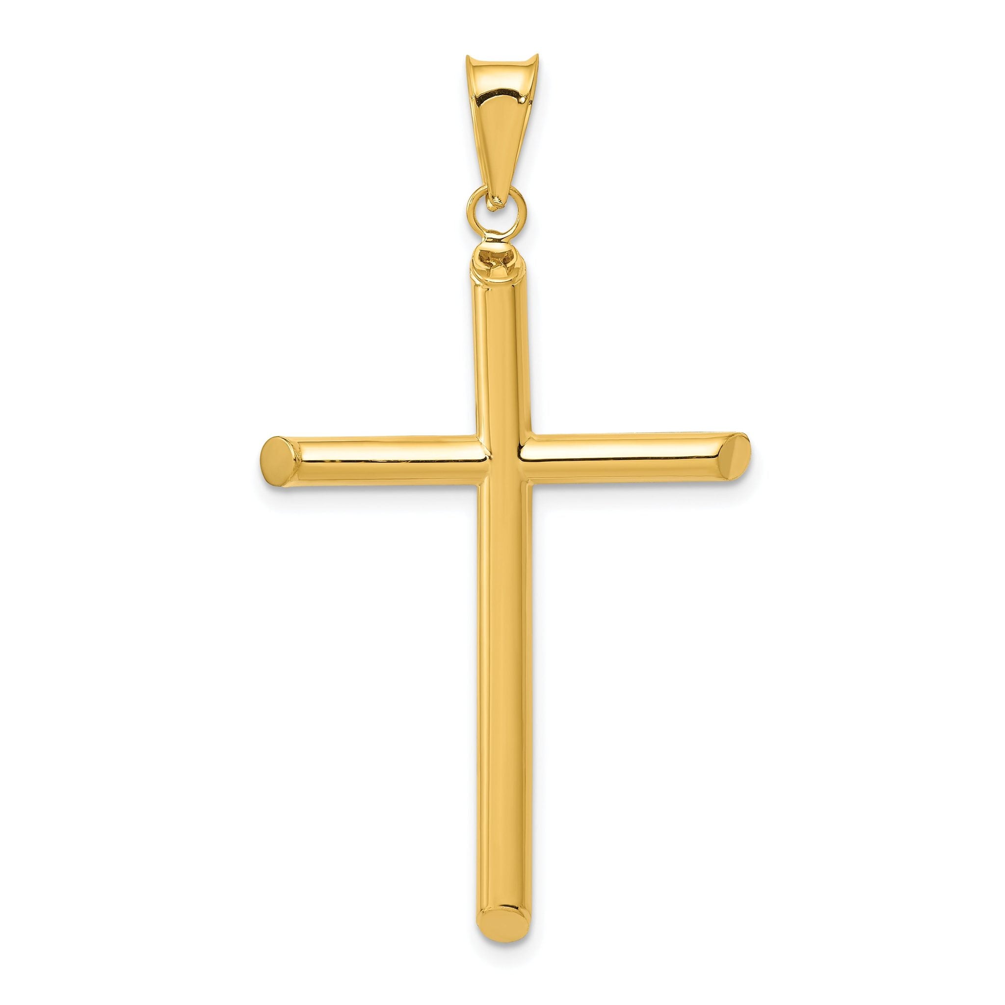 14K Gold 3D Polished Hollow Cross Pendant by Sophia Jewelers Main image