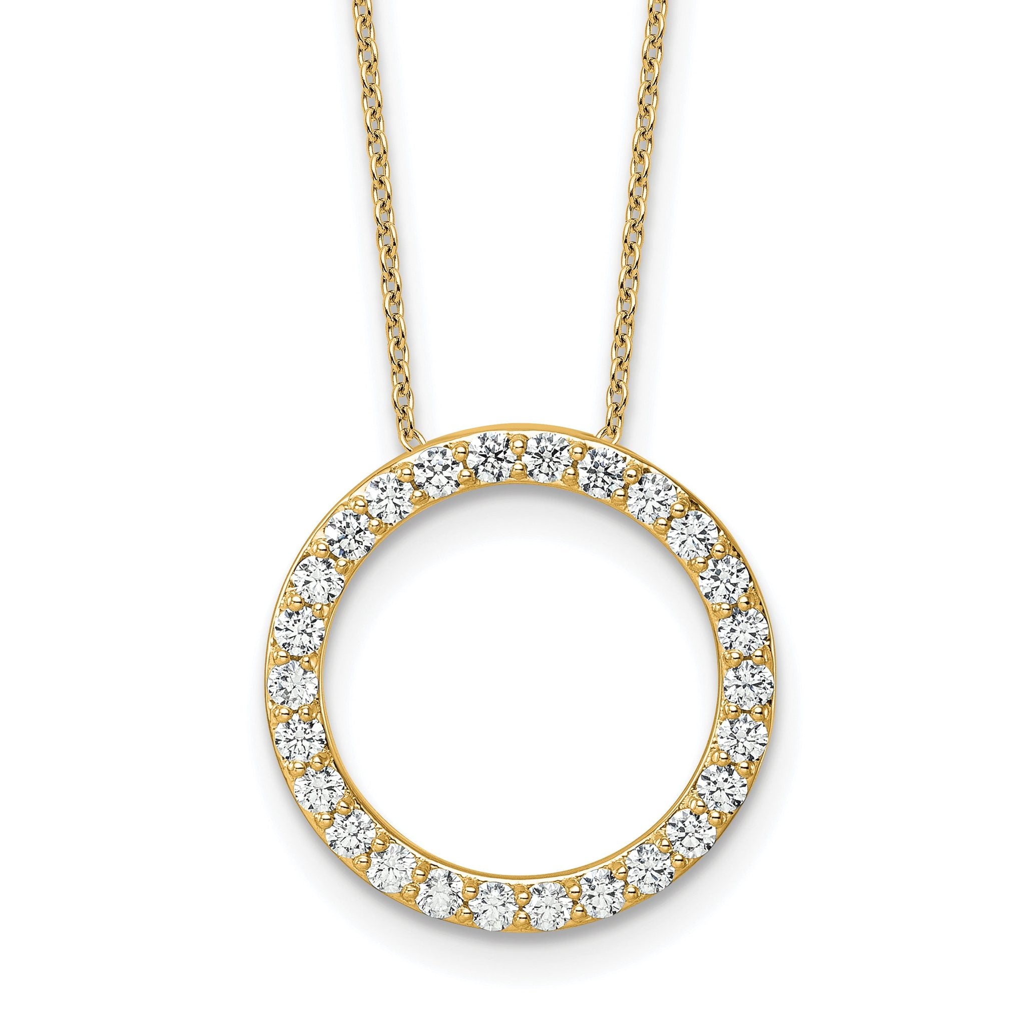 14k 1 carat Lab Grown Diamond VS+ F+ Complete 18 inch Circle Slide Necklace Main image