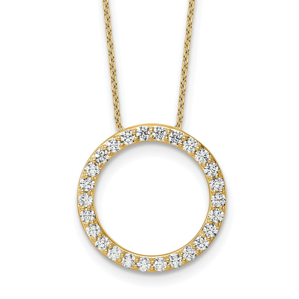 14k 1 carat Lab Grown Diamond VS+ F+ Complete 18 inch Circle Slide Necklace