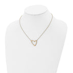 Stainless Steel Polished Yellow IP-plated Heart 17in w/2in ext. Necklace