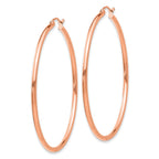 14k Rose Gold Polished 2x50mm Polished Hoop Earrings