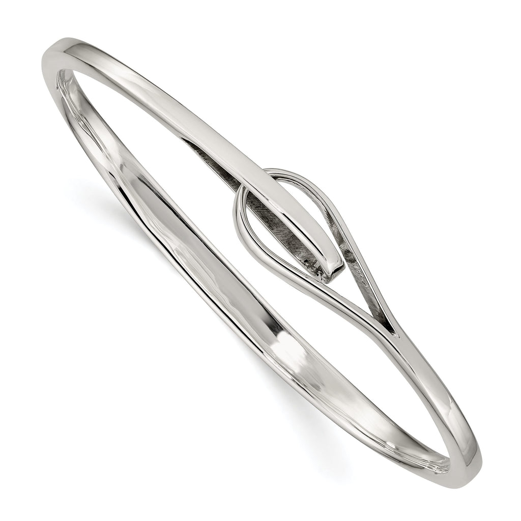 Elegant Sterling Silver 925 Women's Slip-On Bangle Bracelet