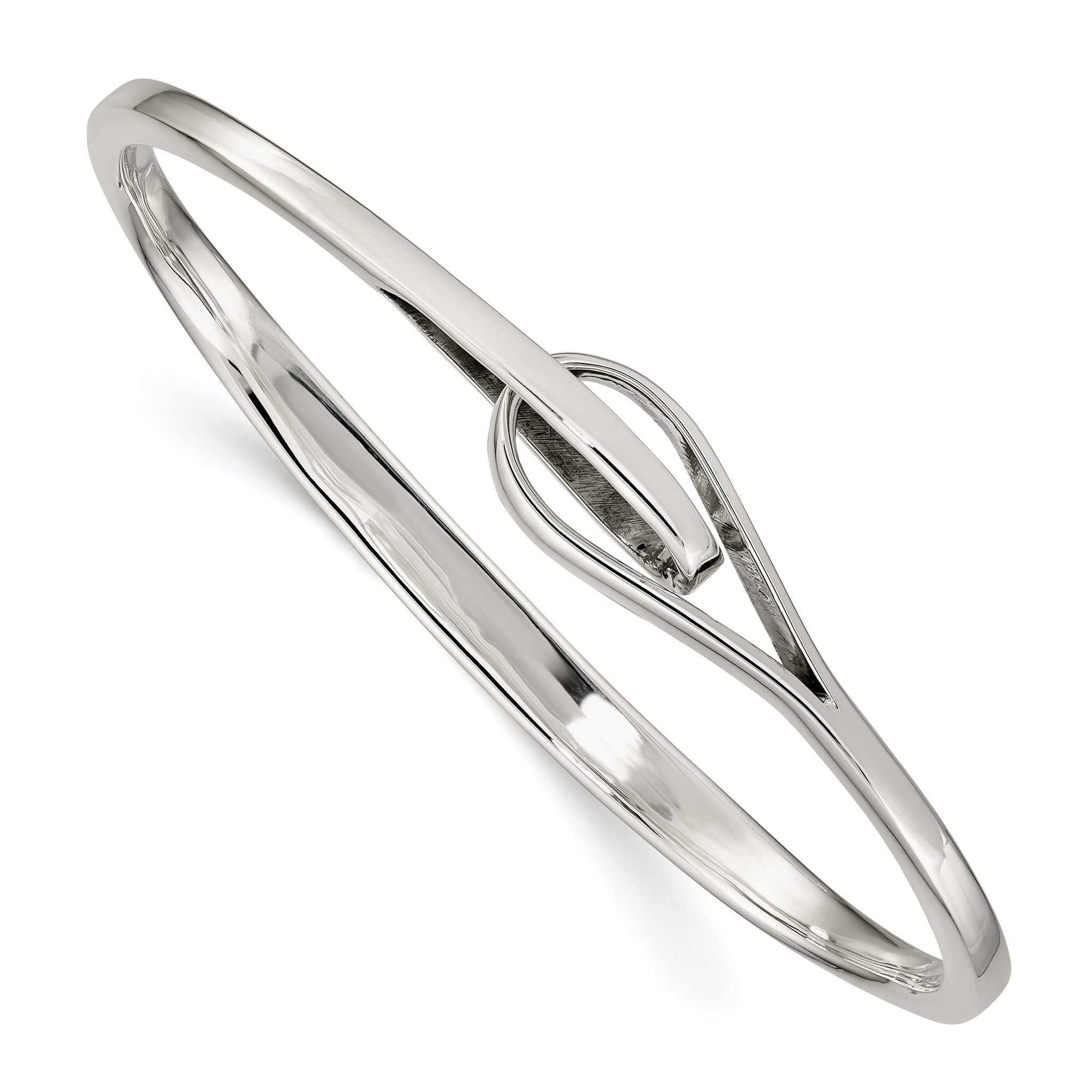 Elegant Sterling Silver 925 Women's Slip-On Bangle Bracelet