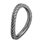 Black-Plated Wave Stackable Ring in Sterling Silver