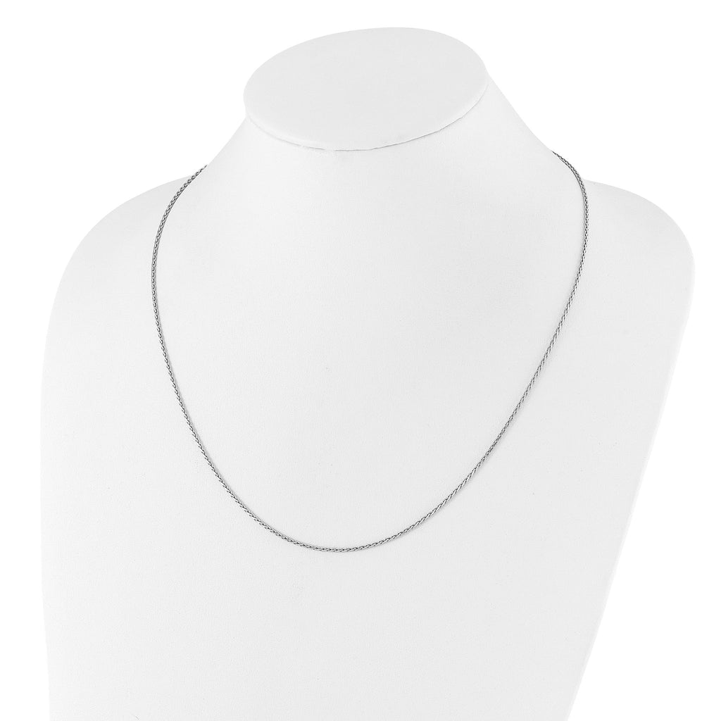 Sterling Silver RH-plated Adjustable 1.5mm D/C Spiga Chain