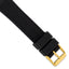 Textured Silicone Watch Band in Black with Gold-Tone Buckle, 20mm