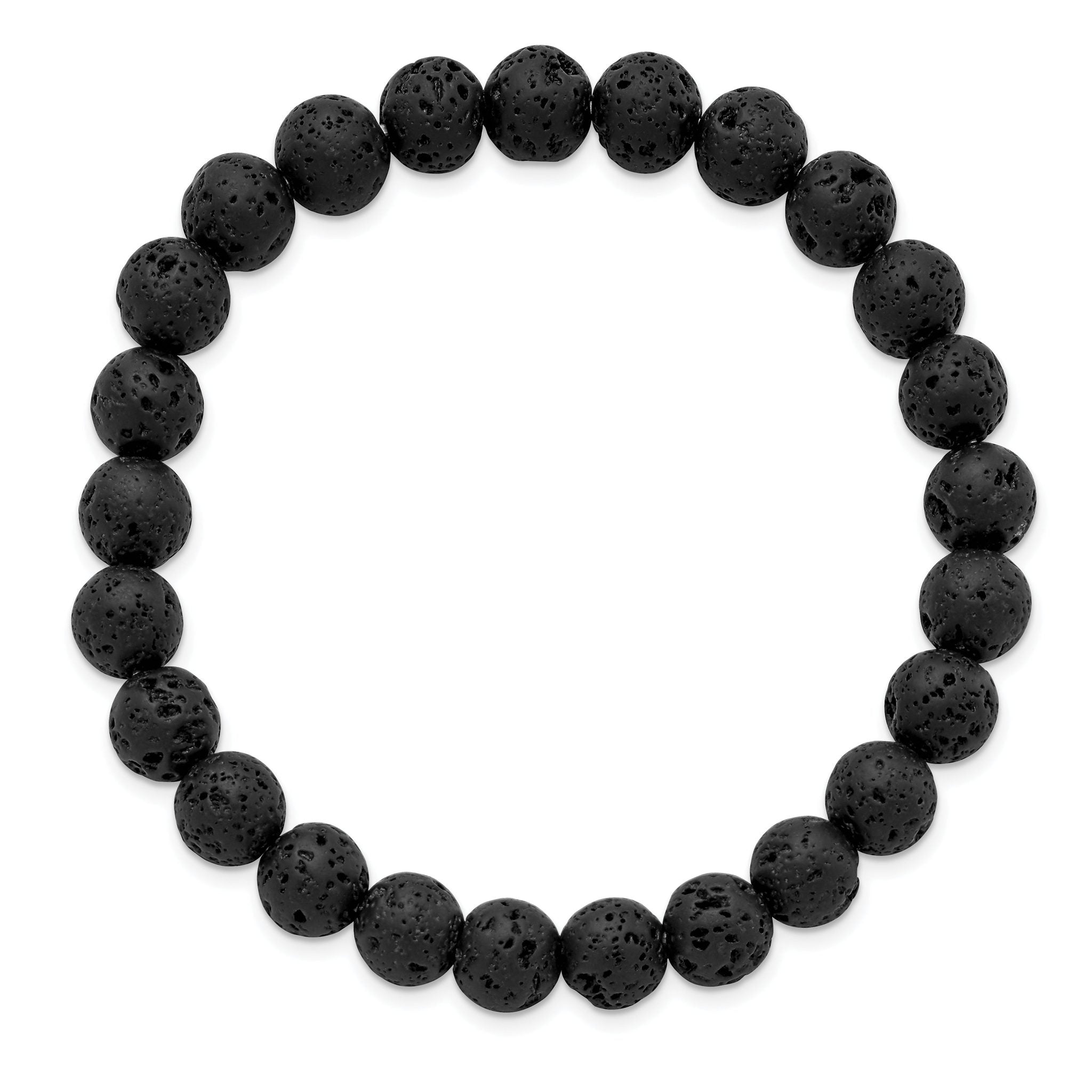 8mm Volcanic Rock Agate Beaded Stretch Bracelet