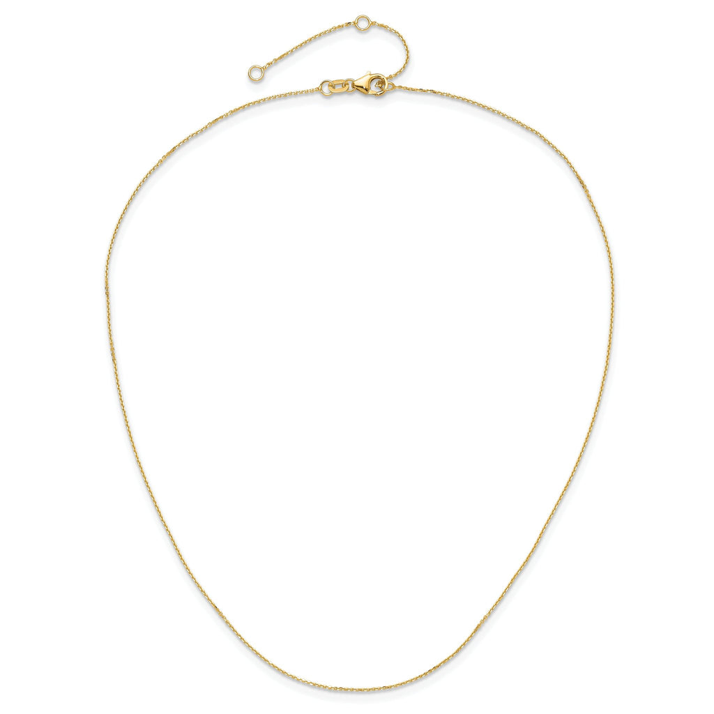 0.8mm 10K Yellow Gold Round Cable Chain