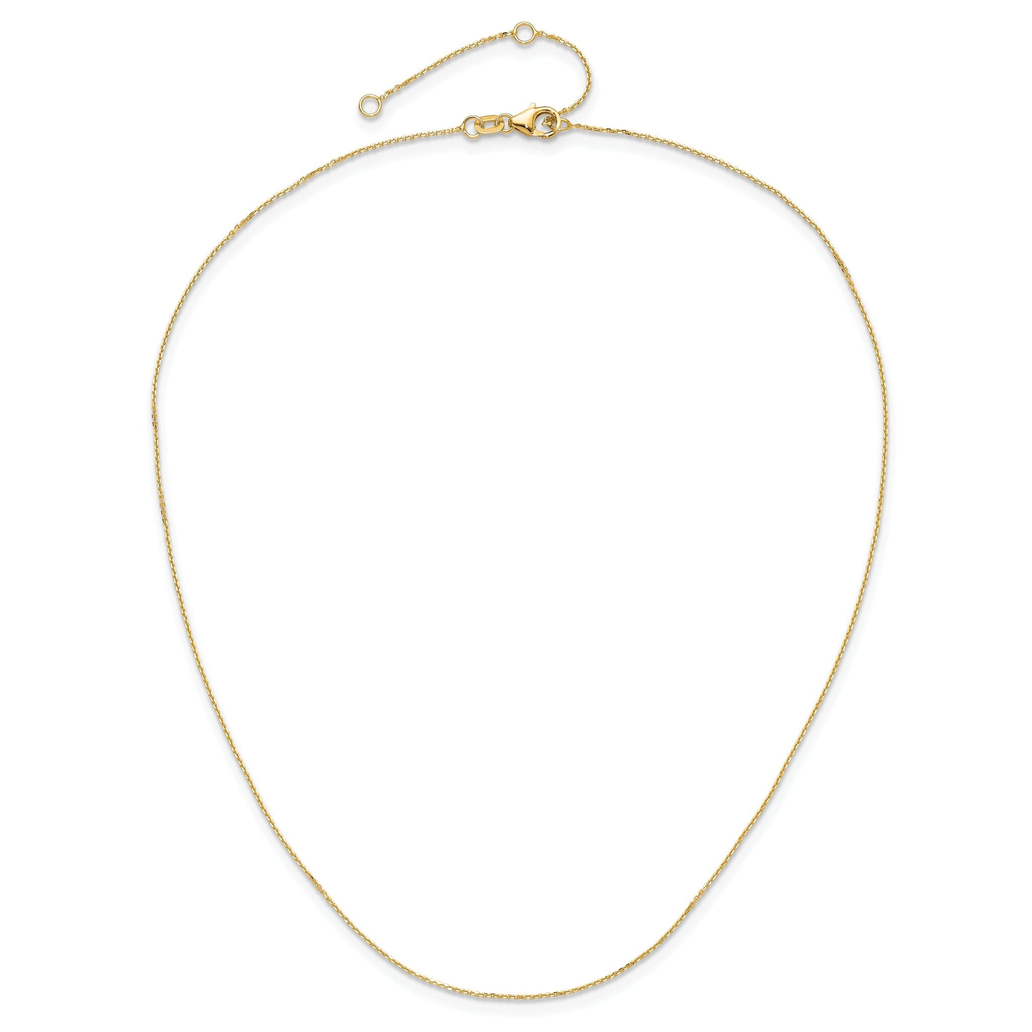 0.8mm 10K Yellow Gold Round Cable Chain