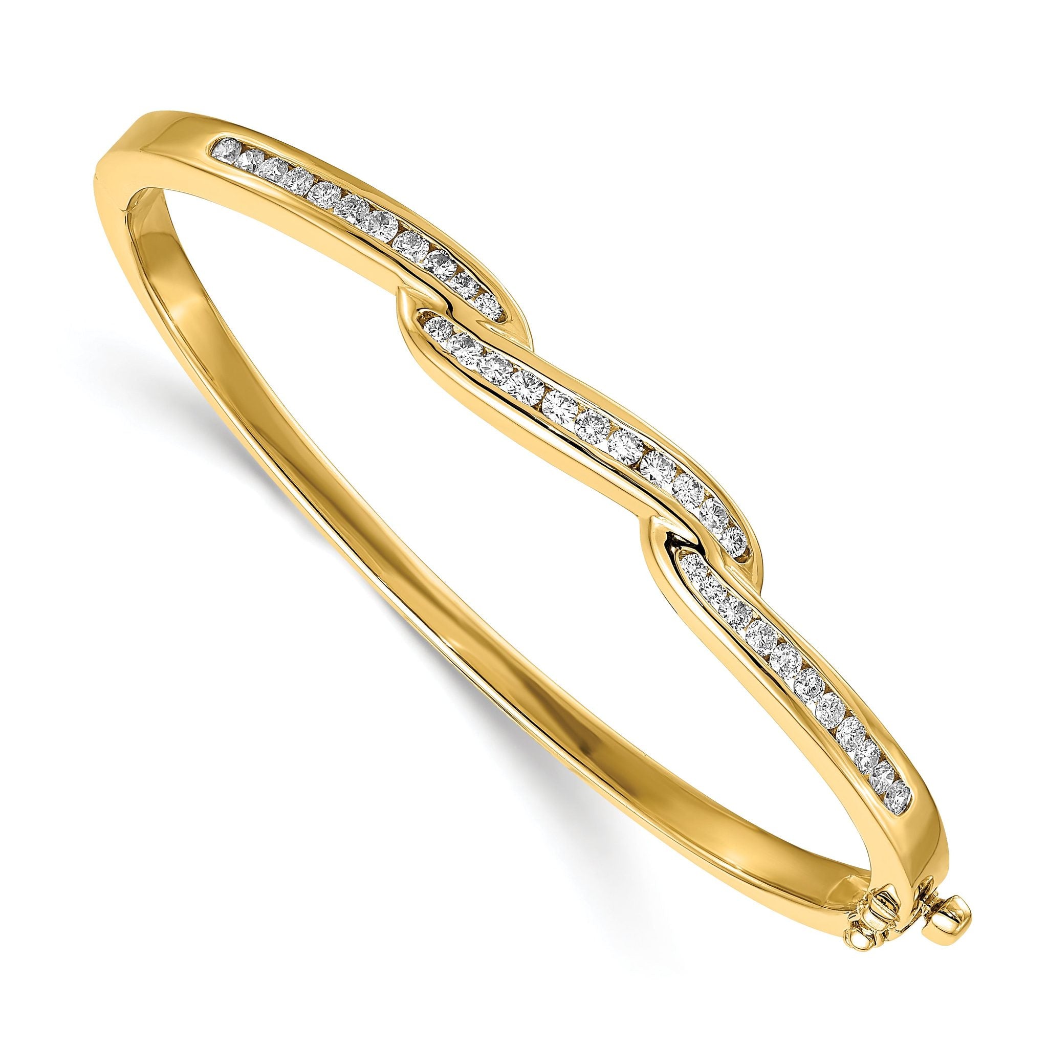14k AA Diamond Hinged Bangle Main image