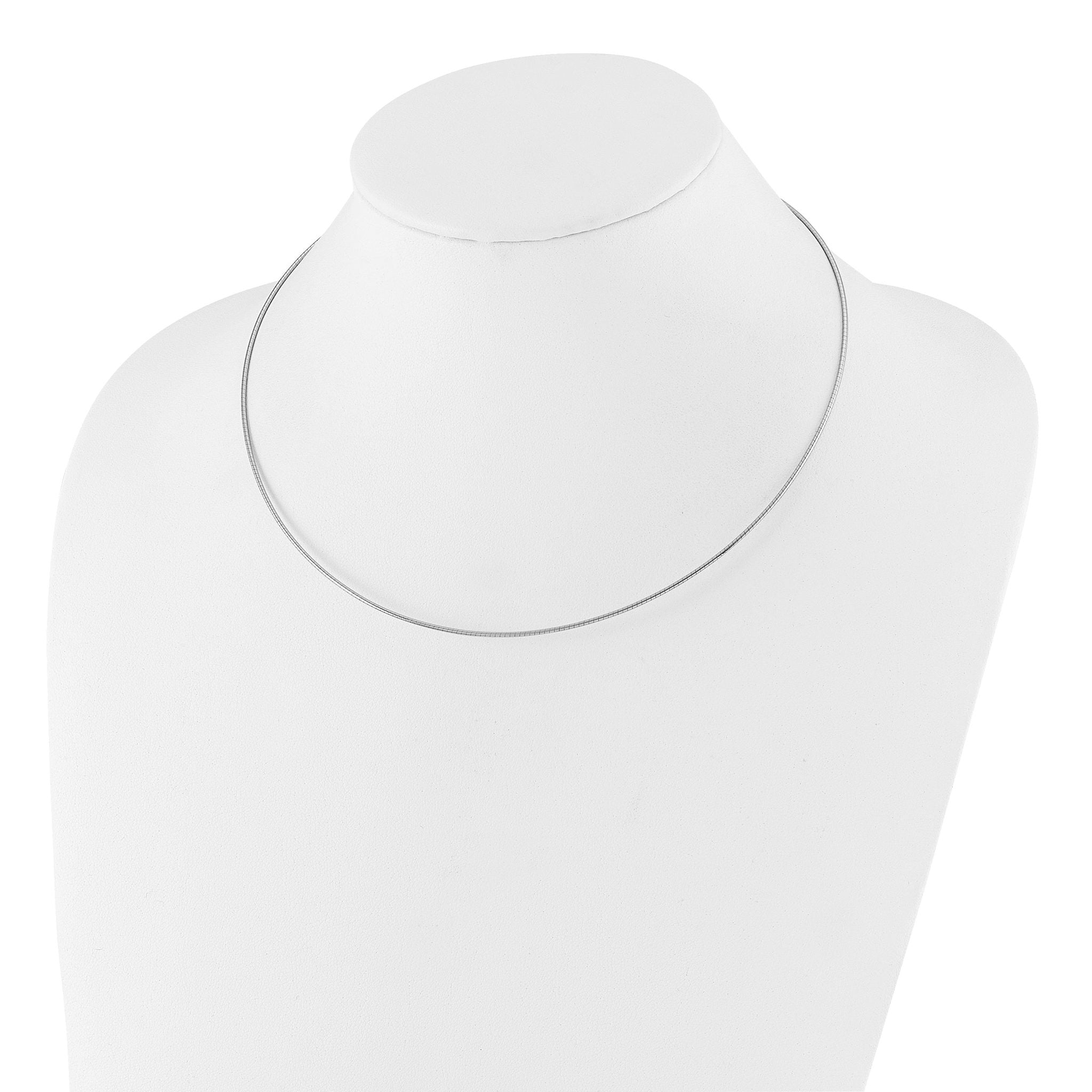 14K White Gold 1.2mm Detachable Clasp Omega Necklace Secondary image