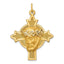 14k Hollow Polished/Satin Medium Jesus Medal Cross