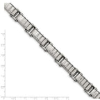 Stainless Steel Polished and Textured Bracelet for Men