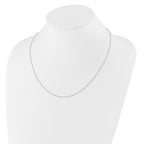 14 Karat White Gold 1.10mm Round Cable 18in+1in Adjustable Chain